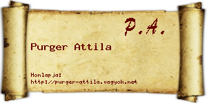 Purger Attila névjegykártya